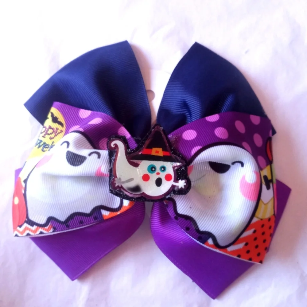 Halloween girls bow handmade ( box Home )